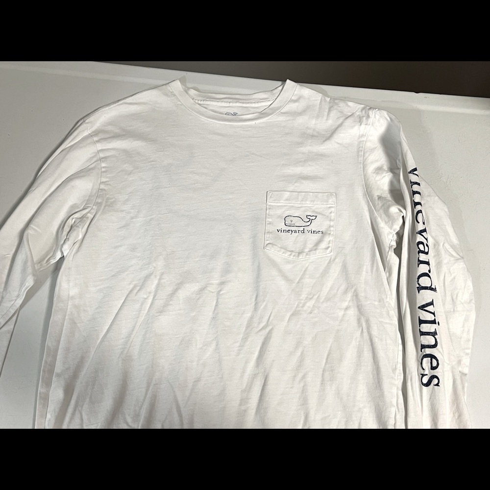 Classic Vineyard Vines, white, long sleeve T-shirt, Adult Small
